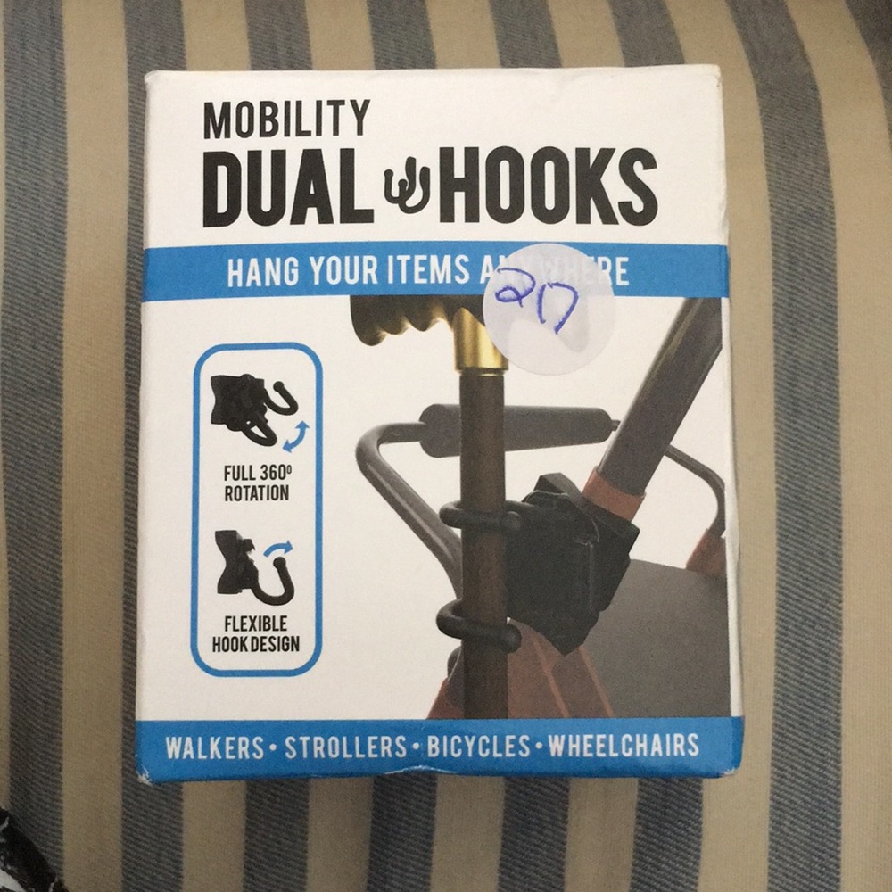 New Mobility Dual Hooks for Walkers Strollers Bicycles Wheelchair🦼 Hang 👜 Purse
